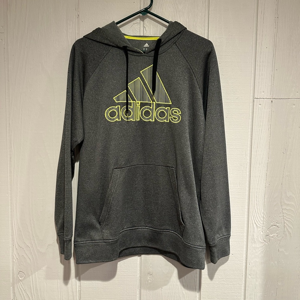 Adidas Hoodie-Gray/Neon Yellow